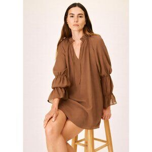 NEW Reformation Adrienne Tunic Dress Cinnamon Brown